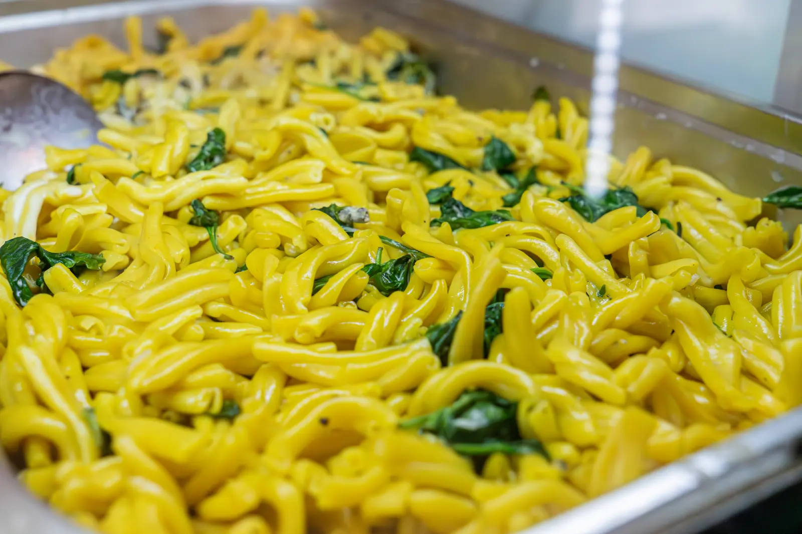 Hausgemachte Casarecce Pasta mit Spinat — Pastamanufaktur Trattoria Lauretta Berlin